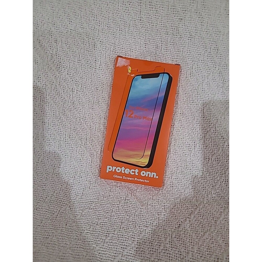 Protect onn Glass Screen Protector iPhone 12 Pro Max Clear Bubble-Free